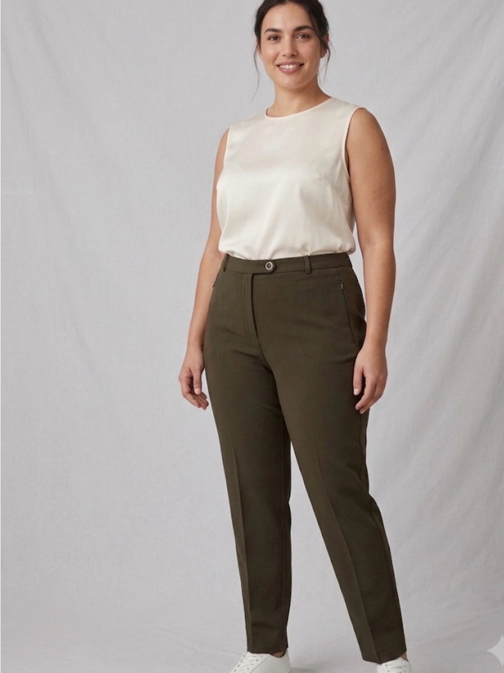 Worthington Women’s Olive Green Slim Leg Pants 18W (A805)